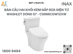 Bàn cầu hai khối kèm nắp rửa điện tử WASHLET dòng S7 CS986CGW12